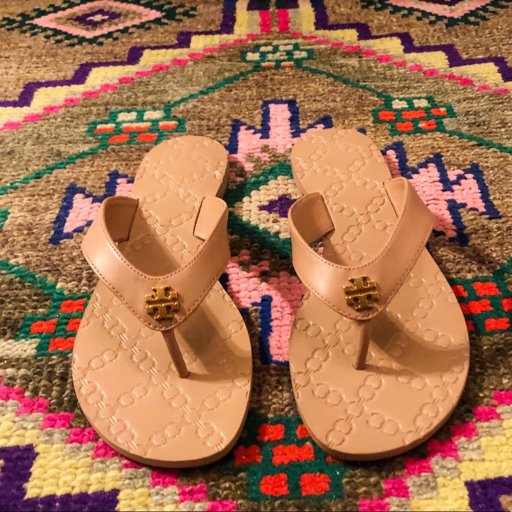Tory Burch Nude Flip Flops